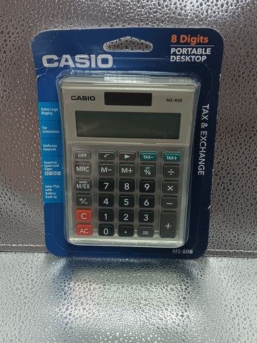 RARE VINTAGE Casio Ms-80B CALCULATOR New in Package large screen solar - Picture 10 of 10
