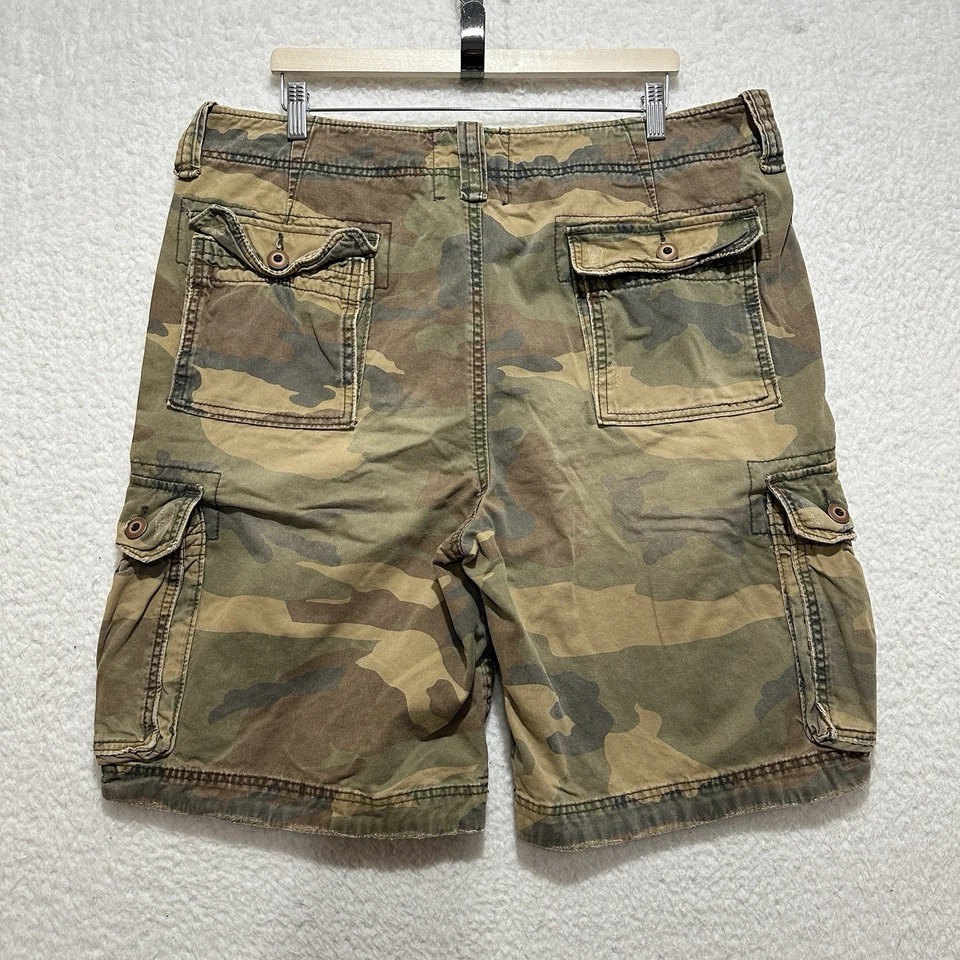 Y2K Hollister Multicolor Camuflaje Botón Mosca Envejecido Para Hombre Talla 36 Foto 2 de 4