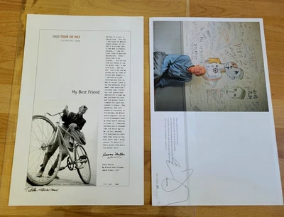 Henry Miller Lot mit Fahrradschild Peter Gowland 120/500 & Erica Jong Handschild Poster - Bild 1 von 4