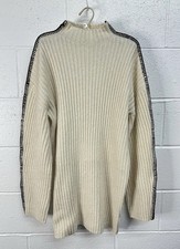 Steve Madden Ivory Soft Wool Long Sleeve Mock Neck Sweater Dress Women’s Medium
