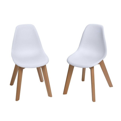 Set of 2 Kids' Chairs with Beech Legs White - Gift Mark