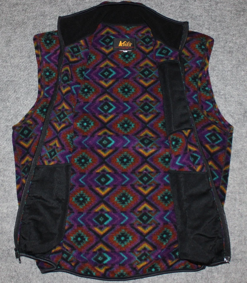 Винтажный мужской флисовый жилет REI THAW 90-х Polartec 200 Southwest Aztec размер L жилет - Изображение 3 из 4