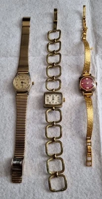 3x echt Glashütte vintage Damenuhren Konvolut - Armband vergoldet - Bild 1 von 4