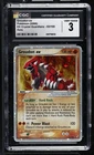 CGC 3 Groudon EX 93/100 EX Crystal Guardians Holo Swirl Pokemon Card