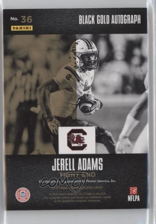 2016 Panini Black Gold Collegiate Auto /99 Jerell Adams #36 Rookie Auto RC - Image 2 of 2