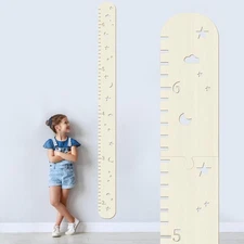 Wooden Growth Chart for Kids,Height Chart for Boy Girls,Measuring Board for