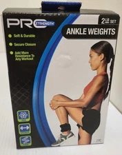 Pro Strength 2 lb. Set (1 lb. each) Ankle Weights.  Snug Fit With Soft Padding