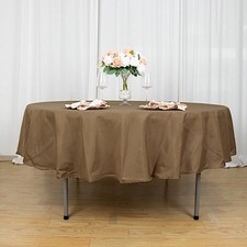 TAUPE 90" ROUND POLYESTER TABLECLOTH Wedding Party Tabletop Supplies Dinner