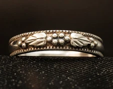 Size 6.5 Wheeler Southwest Black Hills Grape Leaf Band Sterling Silver Ring
