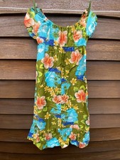 Vintage 60s Hawaiian Maxi Dress Size 8 Floral Hukilau Fashions Honolulu 36