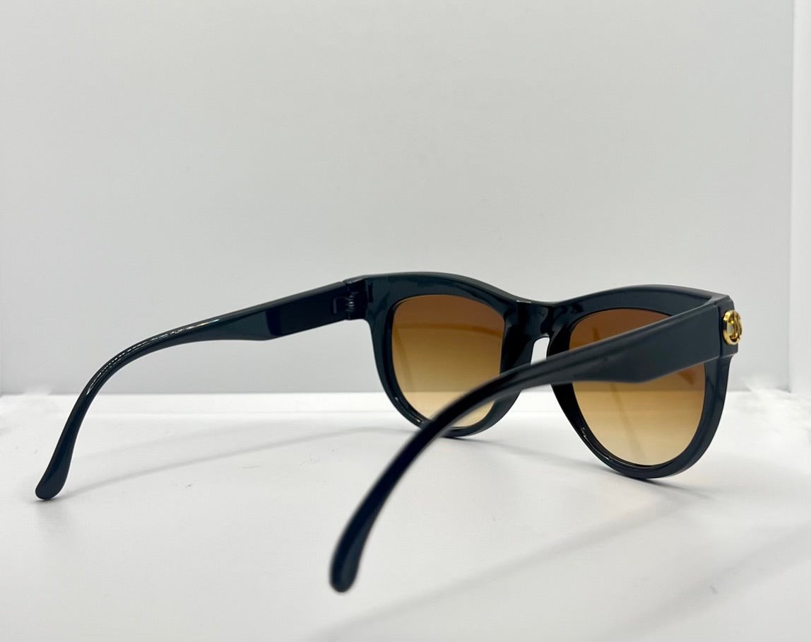 Brigitte Bardot Vintage Sunglasses-Black w/Micro-Crystals