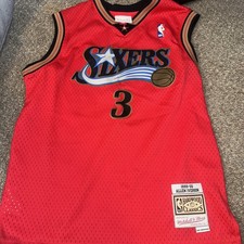 Allen Iverson Jersey 3 Philadelphia 76ers Throwback Jersey Men's Red 14/16