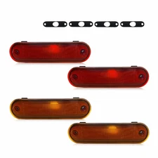 Front Rear Marker Side Lights Housing For 90-05 Mazda Miata MX-5 Amber Red Set