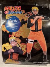 Naruto Shippuden Costume Adult X-Small 34-36 Jumpsuit Wig Halloween Party NEW