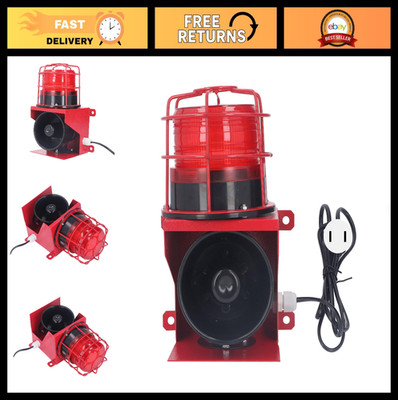 115dB Industrial Audible Visual Alarm with IP65 LED Strobe Light for Emergency U