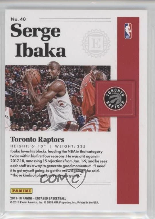 2017-18 Panini Encased /99 Serge Ibaka #40 - Image 2 of 2