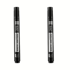 Permanent Marker Pens Black - Bullet Tip - High Quality Fine Waterproof Markers