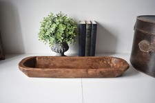 Vintage Hand-Made Large Wooden Baguette Board Dough Bowl Natural Rustic
