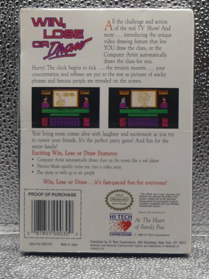 NES Nintendo Win, Lose Or Draw 1989 Hi Tech Expressions Japan New Factory Sealed - Image 2 of 4