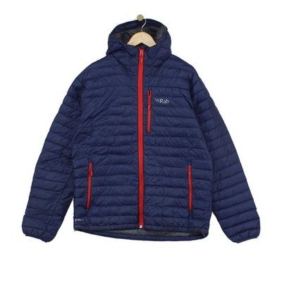 Rab Microlight Alpine Steppjacke Herren Gr. XL blau Kapuze Outdoor Daunen