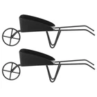2 PCS Doll House Wheelbarrow Dollhouse Miniature Accessories Dolls Wheelbarrows