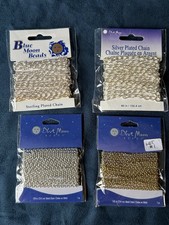 Lot of 4 Packets of Blue Moon Beads Jewelry Link Chain Findings - Lot 1