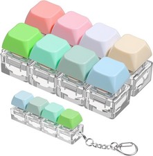 Keyboard Fidget Toy, Button Finger Clicker Keychain, 4-in-1 Stress Relief