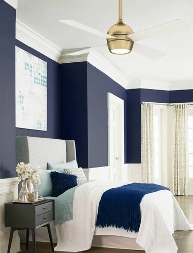 44" Fanimation Kwad Brushed Satin Brass LED Ceiling Fan with Remote - Picture 10 of 10