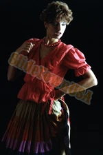 Vintage 35mm Color Film Slide Woman Model Red Dress X-3882