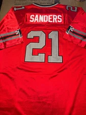 BRAND NEW THROWBACK #21 Deion Sanders RED Atlanta Falcons Jersey 2XL/54 NEW Sewn