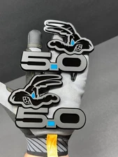 PAIR COYOTE 5.0 Emblem Badges Light Blue Eye/Dot Fender Angry Aggressive Racing