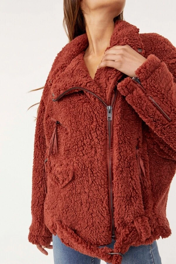 New Free People So Cozy Slouchy Moto Jacket Size XS MSRP: $168 - Image 3 of 4