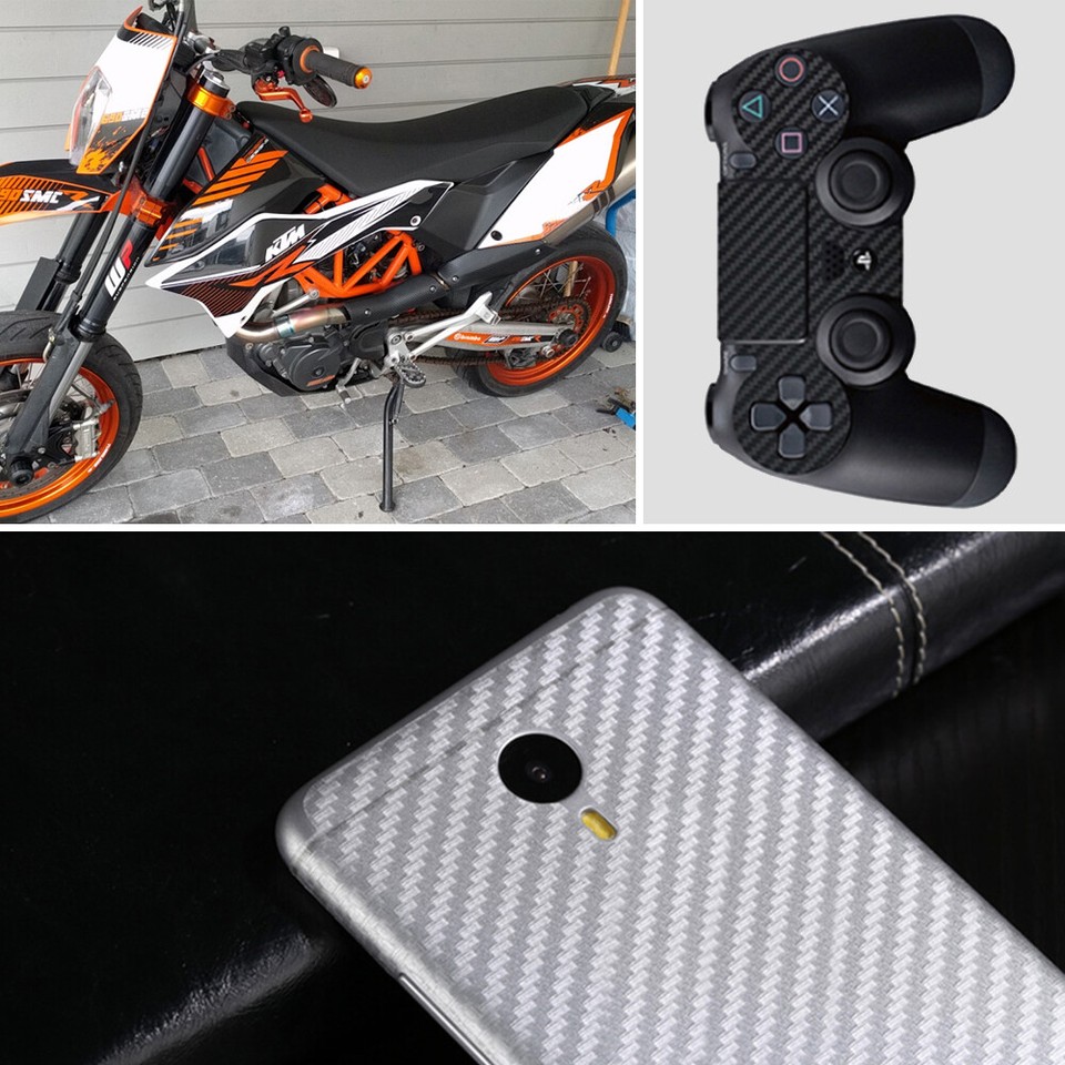 US Waterproof Carbon Fiber Vinyl Car Wrap Sheet Roll Film Sticker Decal ...
