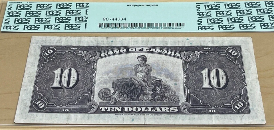 1935 Bank of Canada $10 - PCGS Very Fine 30PPQ - S/N: A466057/D - Image 2 of 2