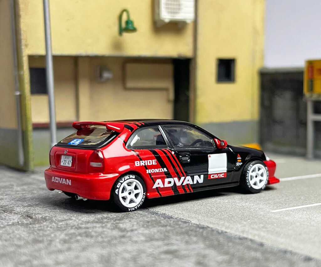 Honda Civic Type R EK9 1:64 ミニカー INNO 1:64 HONDA CIVIC TYPE-R EK9 ADVAN Livery Diecast Model