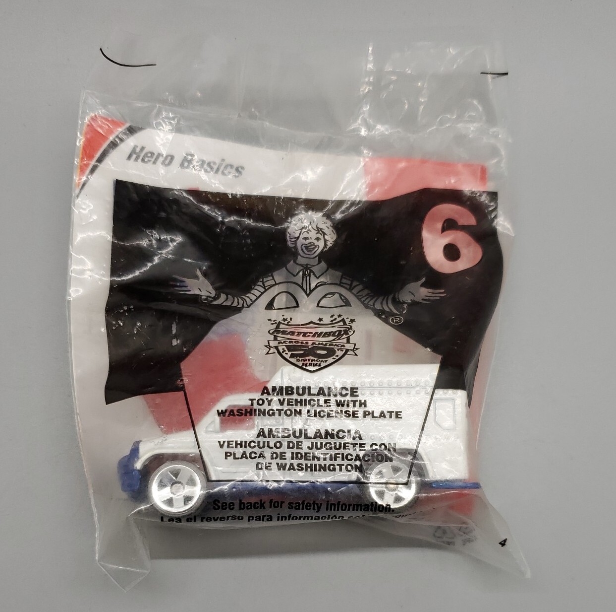  McDonald's Happy Meal Mattel Matchbox Across America #6 Ambulance WA NEW