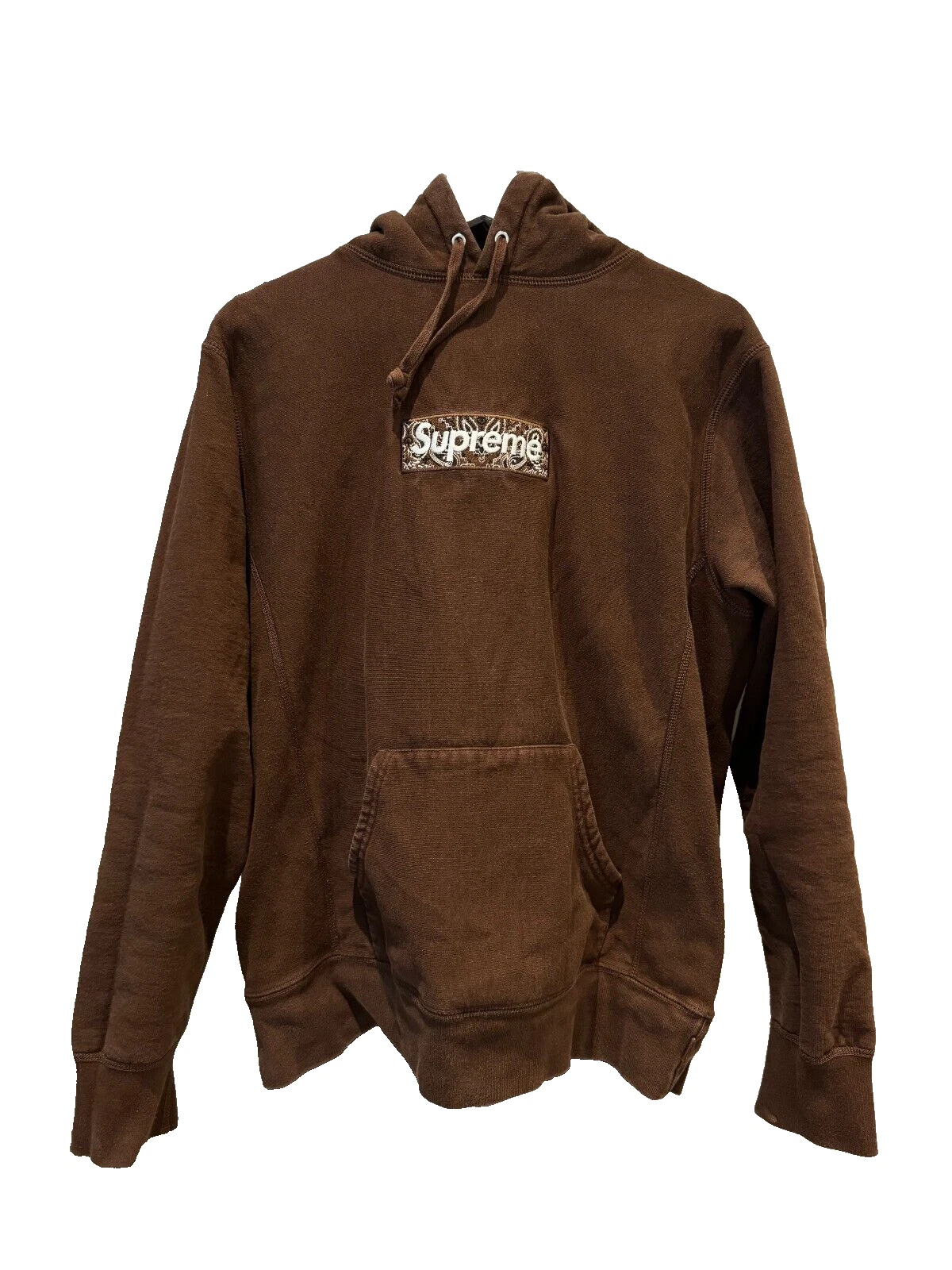 Sweat à capuche marron foncé logo boîte Supreme