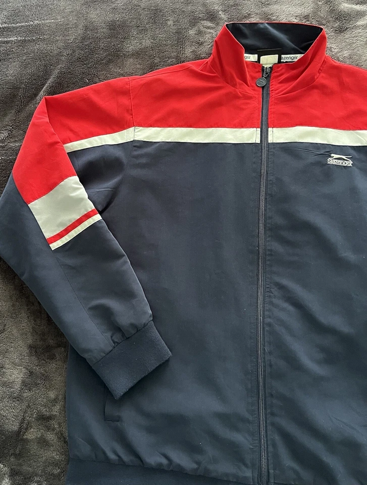 Vintage Slazenger Jacket Sz L 90’s, Sportswear Zip Up Red, White & Blue, GUC - Image 4 of 4