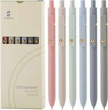 Ddaowanx Gel Pens, 6 Pcs 0.5mm 6 Count (Pack of 1), 6 Morandi-Black Ink 