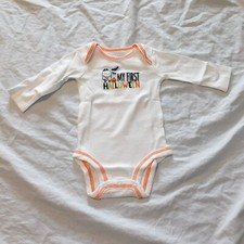 NEW Baby First Halloween Unisex Long Sleeve One Piece Ghost Girl Boy NB Thru 12M