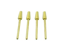 Startool Acrylic Nail Drill 3/32" Cuticle Taper Cleaner Gold *( 4 Pieces )