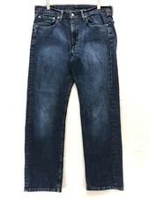 Levi's 505 Regular Fit Straight Leg Jeans Men's 34 x 30 - Dark Wash Mid Rise