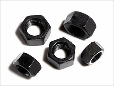 US Stock 100pcs M6 x 1mm Black 8 Grade Carbon Steel Metric Hex Hexagonal Nuts