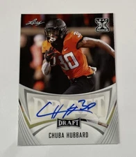 CHUBA HUBBARD 2021 Leaf Draft Auto White #BA-CH1 Rookie Auto RC 🏈🏈