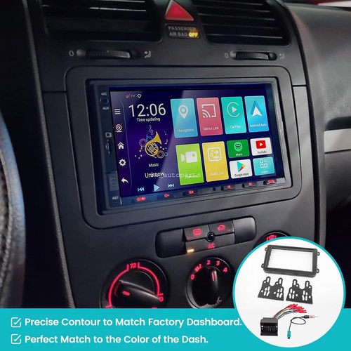 2 DIN Stereo Installation Dash Kit+Radio Wire Harness For 2007-09 VW EOS Rabbit - Picture 5 of 8