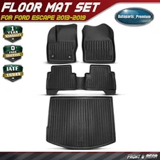 4x Front & Rear Black Floor Mats Liners for Ford Escape 2013-2019 Sport Utility