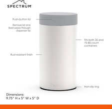 Spectrum Disinfecting Wipes Container with Push Button Lid - Refillable Dispe...