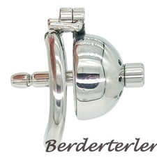 Stainless Steel Screw Lock Male Chastity Device Cage with Tube Curve Ring Men