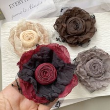 5pcs Semi-finished Flower DIY Hair Accessories Multi-layer Mesh Fabric flower