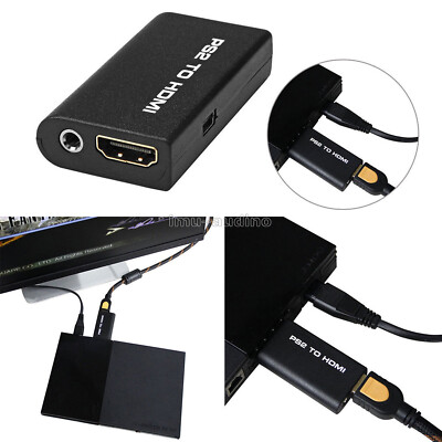 PS2 to HDMI Audio Video AV Adapter Converter w/3.5mm Audio Output for HDTV NEW